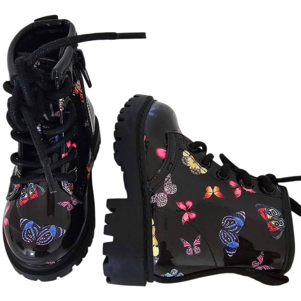 Steve‎ Madden Girls Tempiree Boots  Size 6M Toddler Butterfly Combat Boots